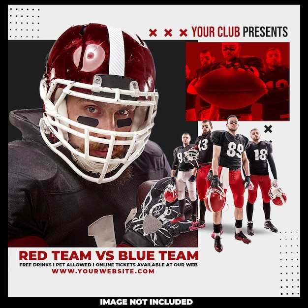 Football sport event flyer template