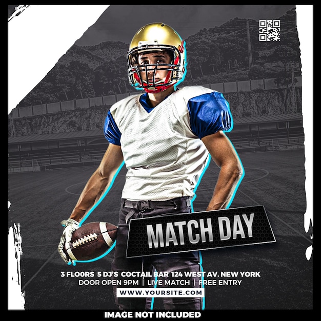 Free PSD football sport event flyer template