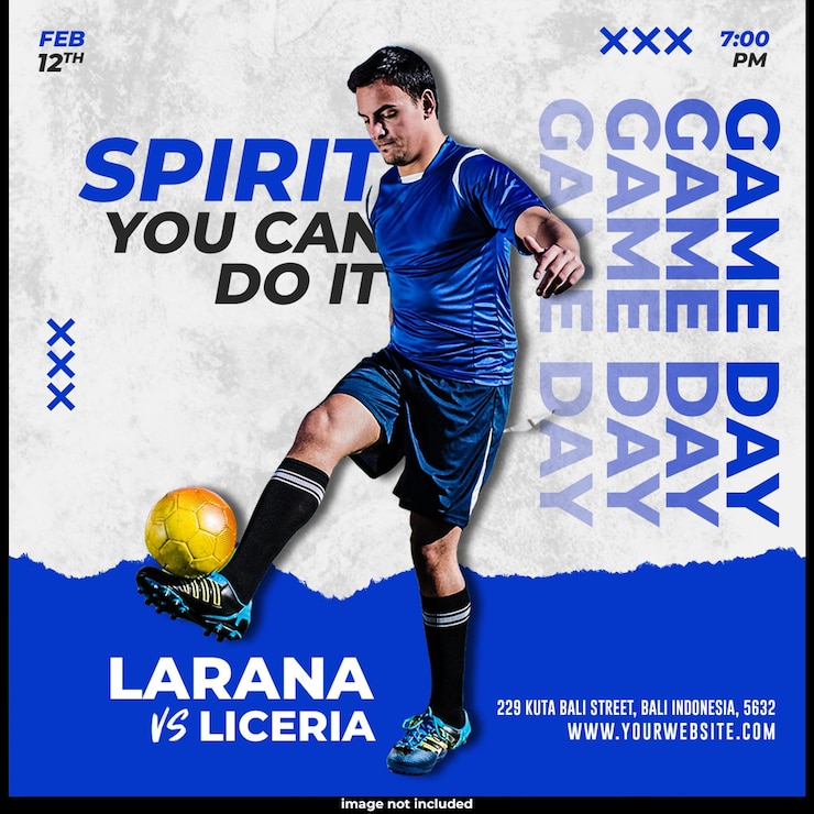 Free PSD football sport event flyer template