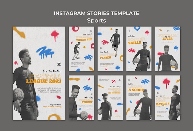 Storie di instagram di sport di calcio