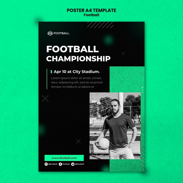 Football vertical poster template