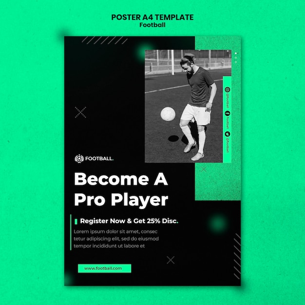 Football vertical poster template