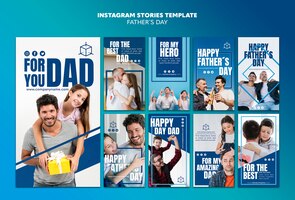 Бесплатный PSD Для вашего отца день отца instagram истории шаблонов