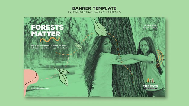 Forest day banner template