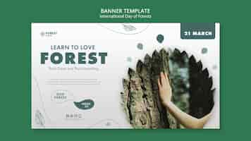 Free PSD forests day banner template with photo