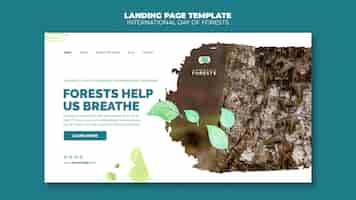 Free PSD forests day landing page template with photo