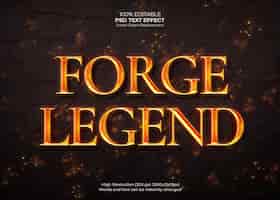 PSD gratuito forge legend text effect