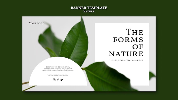 PSD gratuito forme di modello di banner per eventi naturali