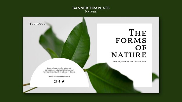 Forms of nature event banner template