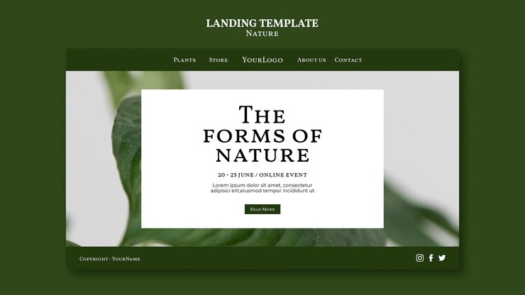 Free PSD forms of nature event  landing page