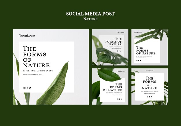 Forms of nature social media post collection
