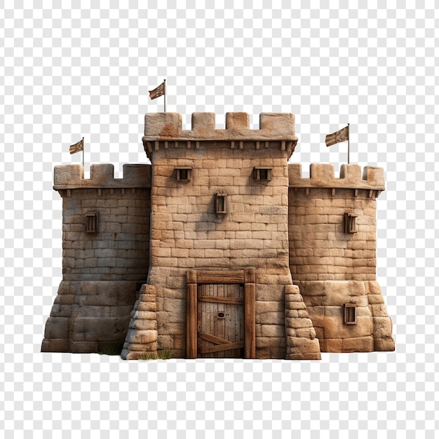 Fort house isolated on transparent background