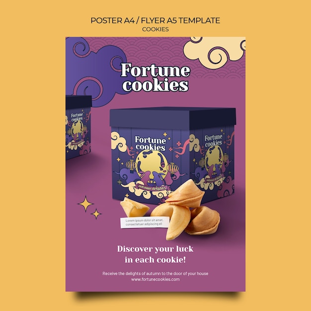 Free PSD fortune cookies print template