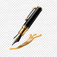 Free PSD fountain pen isolated on transparent background