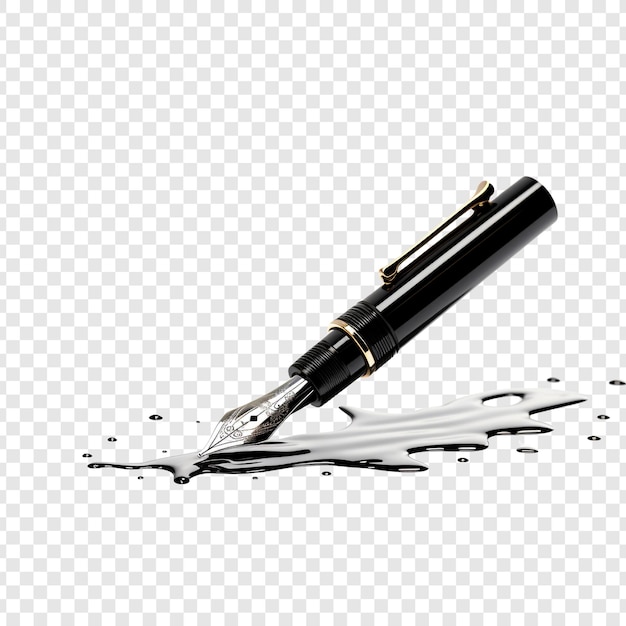 Fountain pen isolated on transparent background