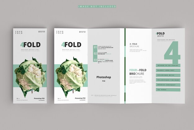Download Free Vector Fourfold Brochure Mockup Design PSD Mockup Templates