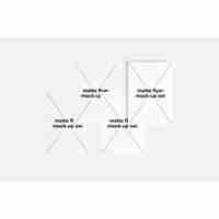 無料PSD 4つのマットフライヤーがモックアップ