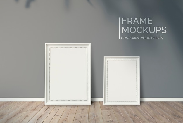 Frames leaning against a wall