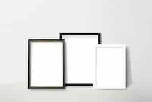 Free PSD frames leaning against a wall