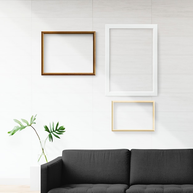 Frames in a living room