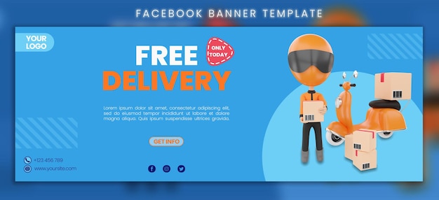 Free delivery 3d render for facebook ads