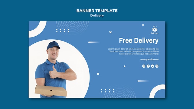 Free delivery offer banner template