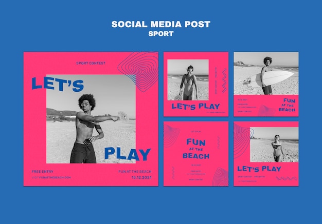 Free entry contest social media post template