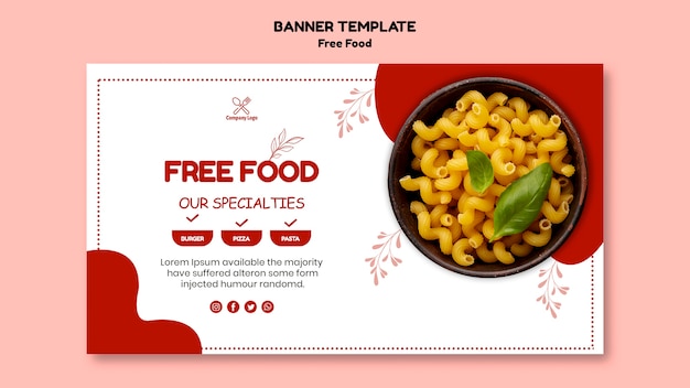 Free food banner concept