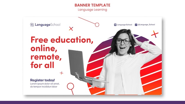 Free online language learning banner