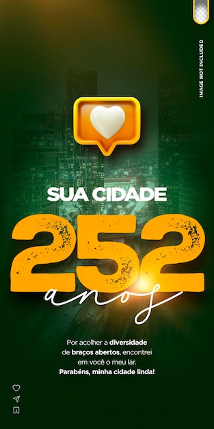 Free PSD free psd post template social media design for city anniversary aniversario da cidade