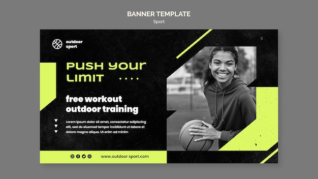 Free PSD free workout banner template