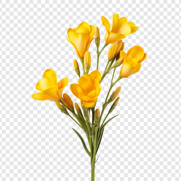 無料PSD 透明な背景に分離されたフリージアの花 png