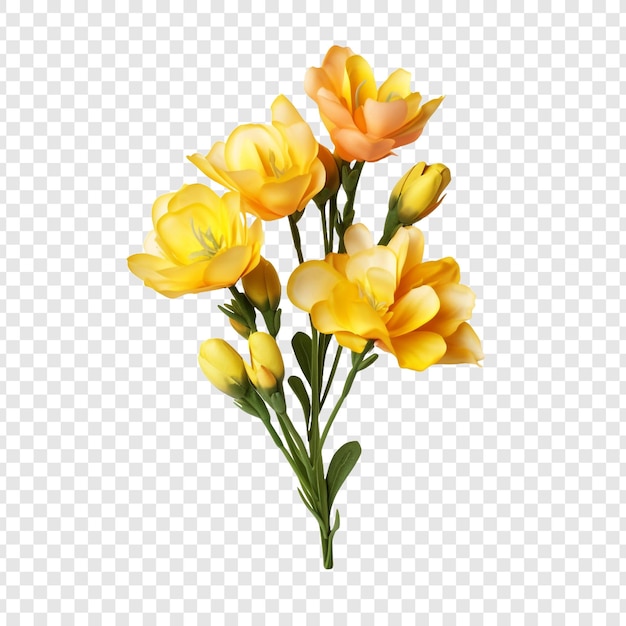 Free PSD freesia flower png isolated on transparent background