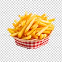 Free PSD french fries with sauce on a round wood board on a transparent background