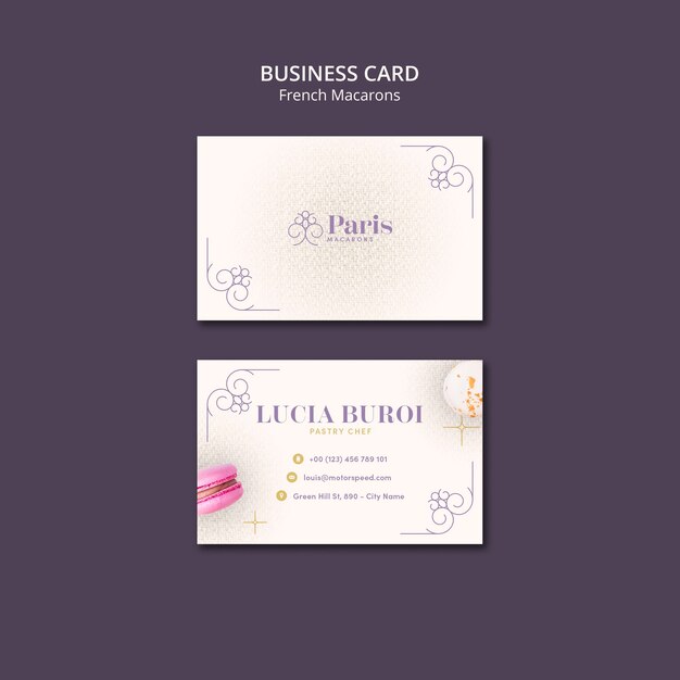 French macarons business card template