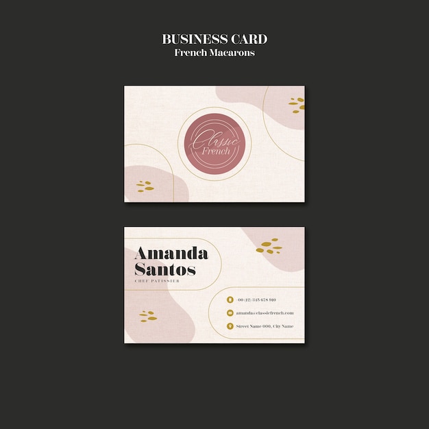 French macarons business card template