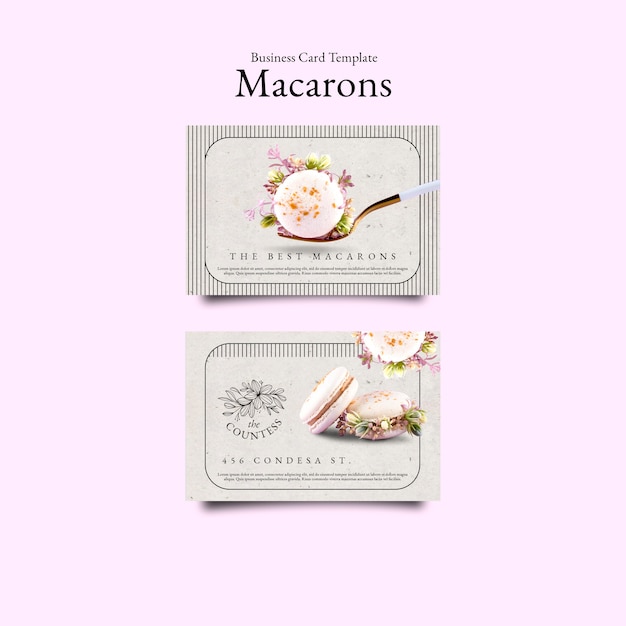 French macarons business card template
