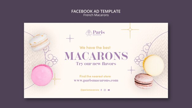 French macarons  facebook template