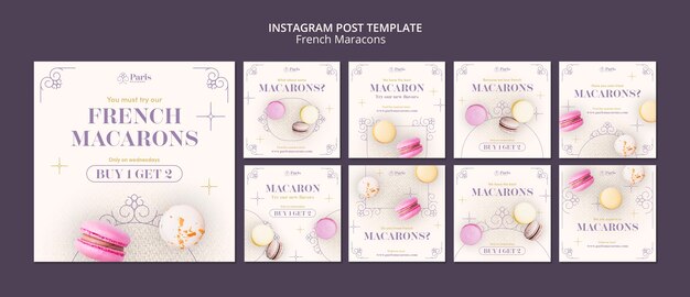 french macarons instagram post template