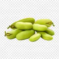 Free PSD fresh christmas lima beans isolated on transparent background