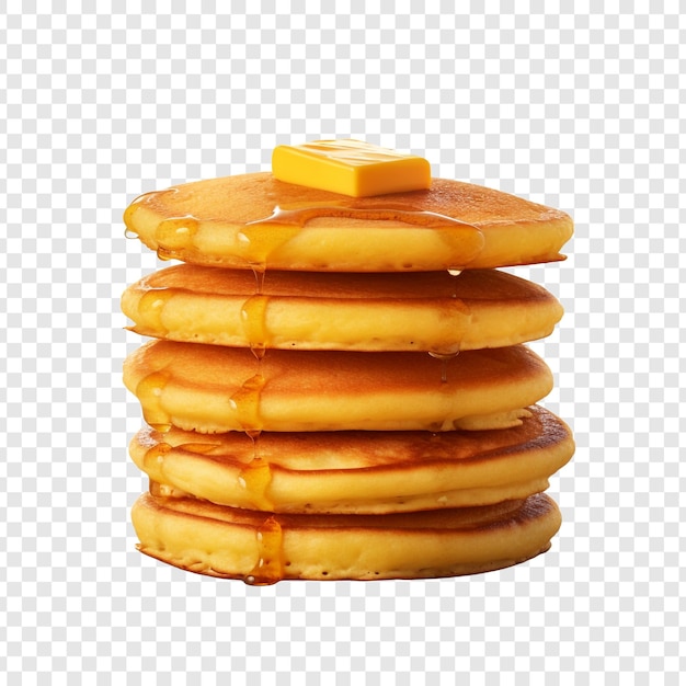 Free PSD fresh cornmeal pancakes stack isolated on transparent background