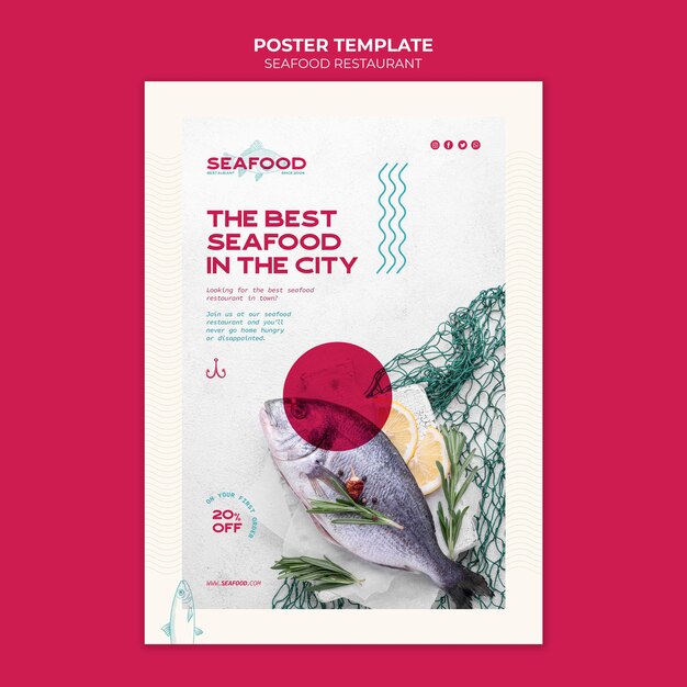 Fresh fish poster template