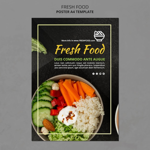 Fresh food ad template poster