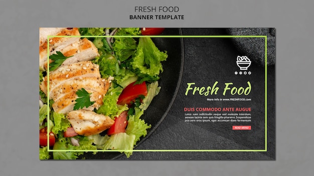 Free PSD fresh food template banner