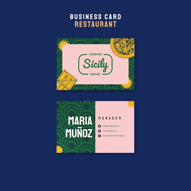 Free PSD fresh homemade food business card