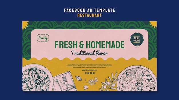 Fresh homemade food facebook template