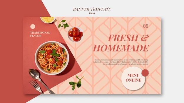 Free PSD fresh homemade pasta banner