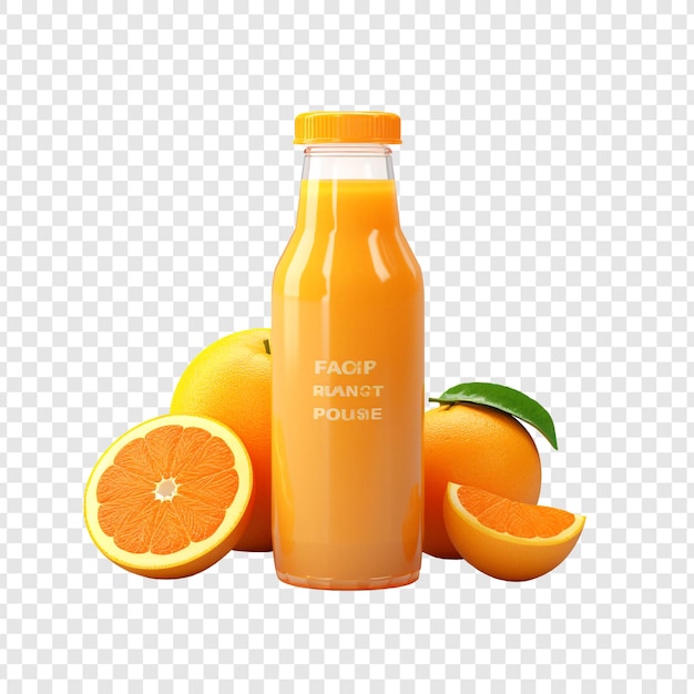 Free PSD fresh juice cleanse bottle isolated on transparent background