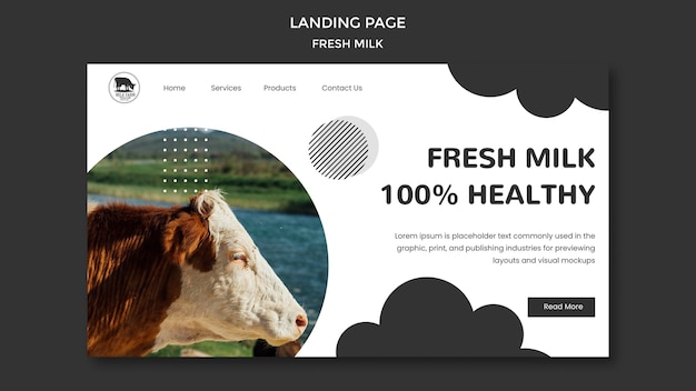 Fresh milk landing page template