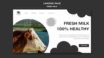 Free PSD fresh milk landing page template